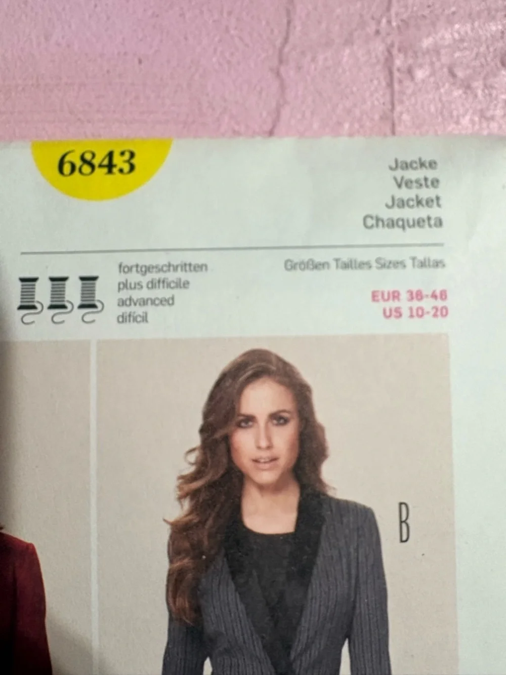 Burda Style 6843 Women's Jacket Pattern - Red and Gray Options